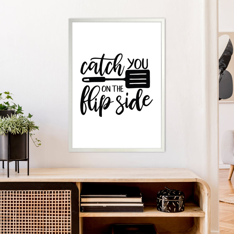 Catch You On The Flip Side  Art Print by Pixy Paper A1 Oak Frame