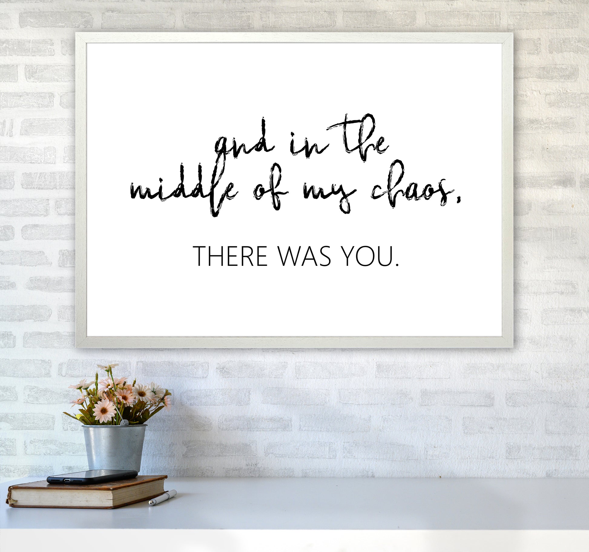 And In The Middle Of My Chaos  Art Print by Pixy Paper A1 Oak Frame