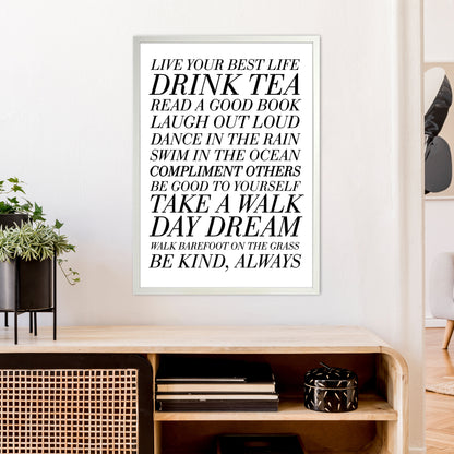 Live Your Best Life  Art Print by Pixy Paper A1 Oak Frame