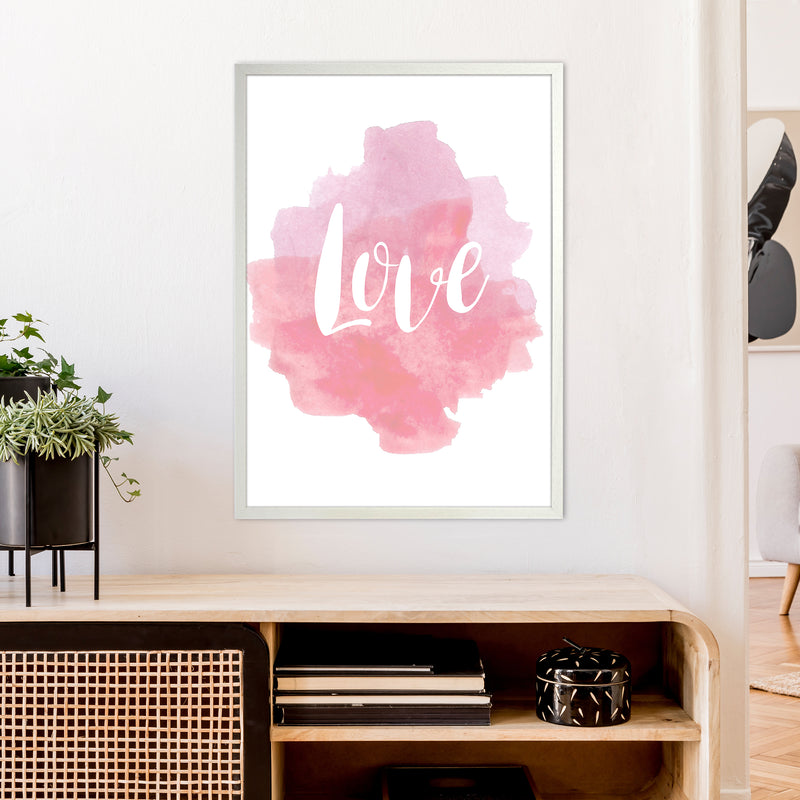 Love Watercolour  Art Print by Pixy Paper A1 Oak Frame