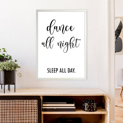 Dance All Night  Art Print by Pixy Paper A1 Oak Frame