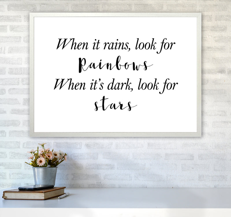 When It Rains  Art Print by Pixy Paper A1 Oak Frame