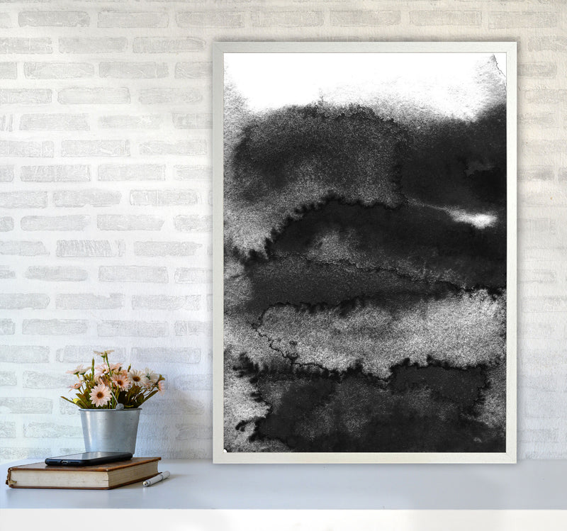 Majestic Monochrome Watercolour 16 Art Print by Pixy Paper A1 Oak Frame