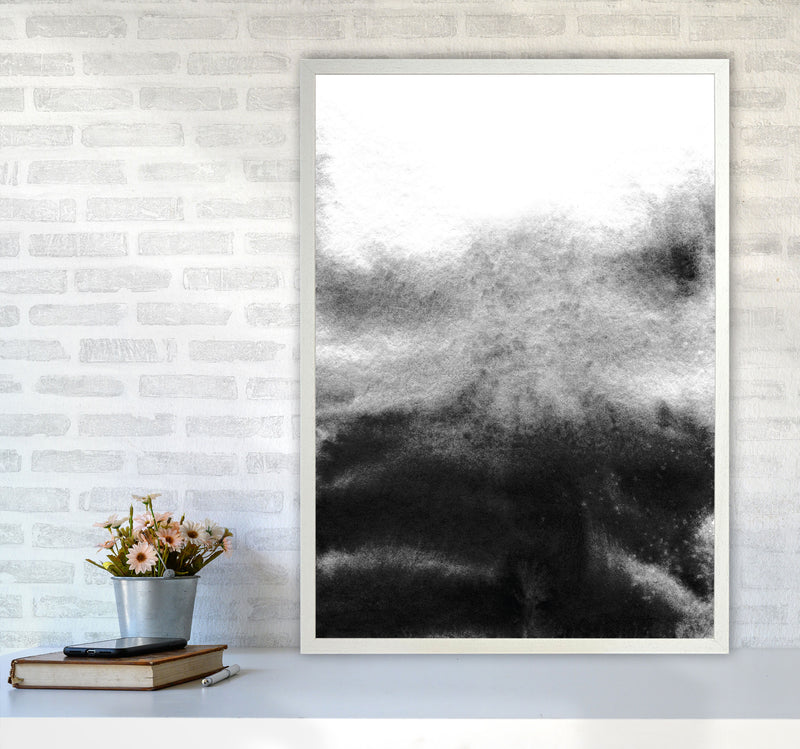 Majestic Monochrome Watercolour 19 Art Print by Pixy Paper A1 Oak Frame