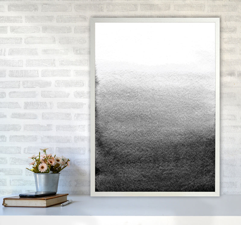 Majestic Monochrome Watercolour 13 Art Print by Pixy Paper A1 Oak Frame
