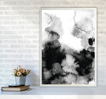 Majestic Monochrome Watercolour 12 Art Print by Pixy Paper A1 Oak Frame