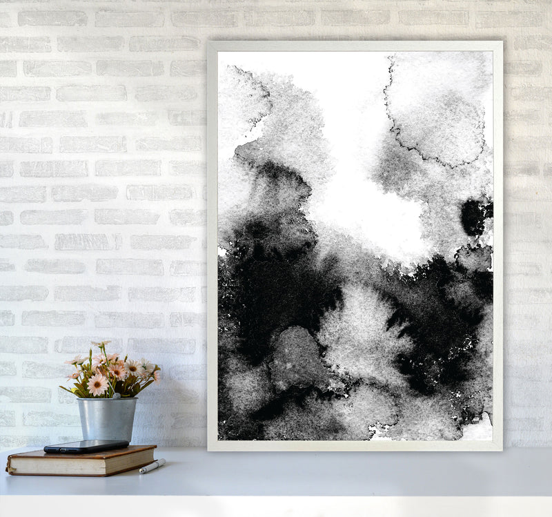 Majestic Monochrome Watercolour 12 Art Print by Pixy Paper A1 Oak Frame