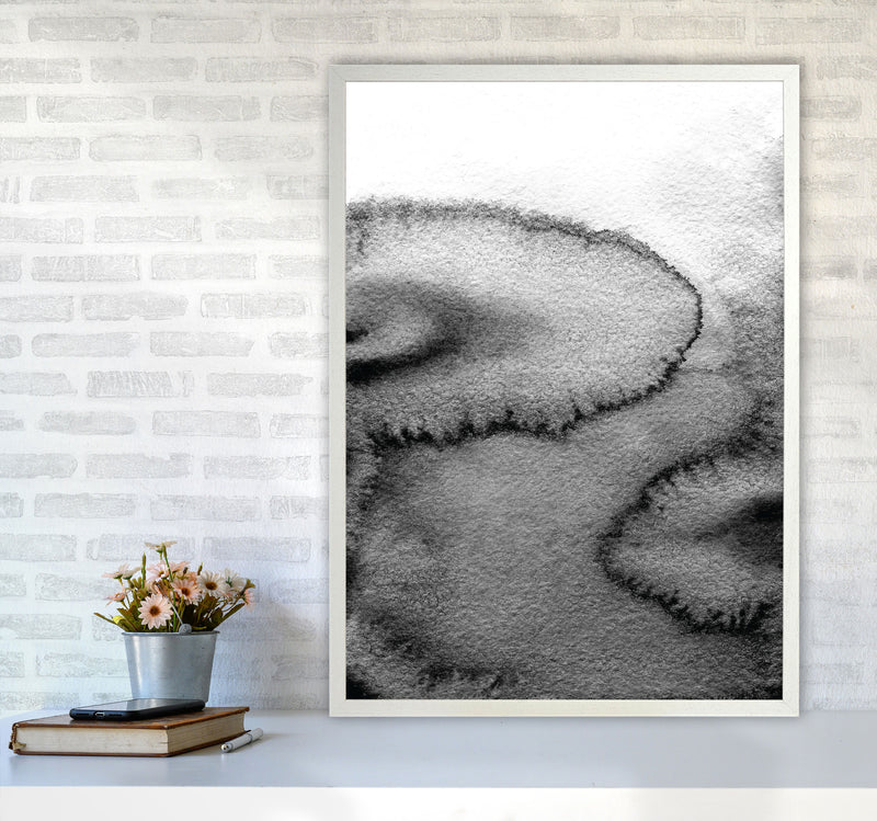 Majestic Monochrome Watercolour 15 Art Print by Pixy Paper A1 Oak Frame