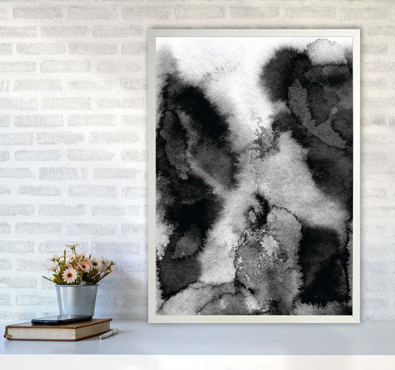 Majestic Monochrome Watercolour 11 Art Print by Pixy Paper A1 Oak Frame