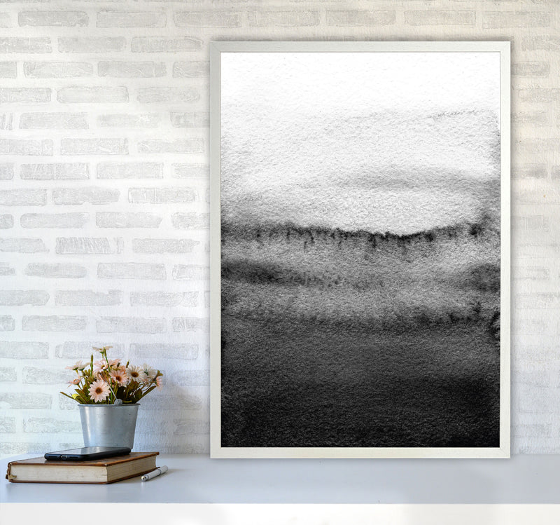 Majestic Monochrome Watercolour 18 Art Print by Pixy Paper A1 Oak Frame