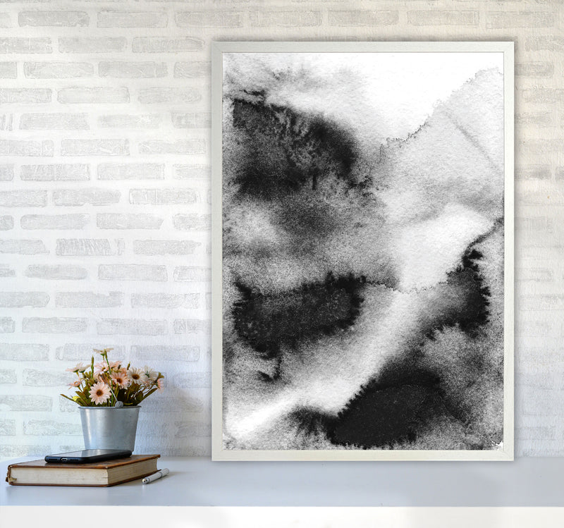 Majestic Monochrome Watercolour 03 Art Print by Pixy Paper A1 Oak Frame