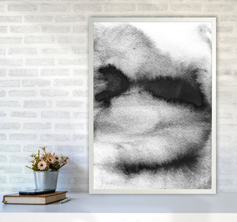 Majestic Monochrome Watercolour 08 Art Print by Pixy Paper A1 Oak Frame
