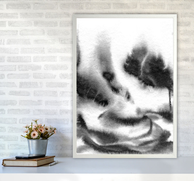Majestic Monochrome Watercolour 06 Art Print by Pixy Paper A1 Oak Frame