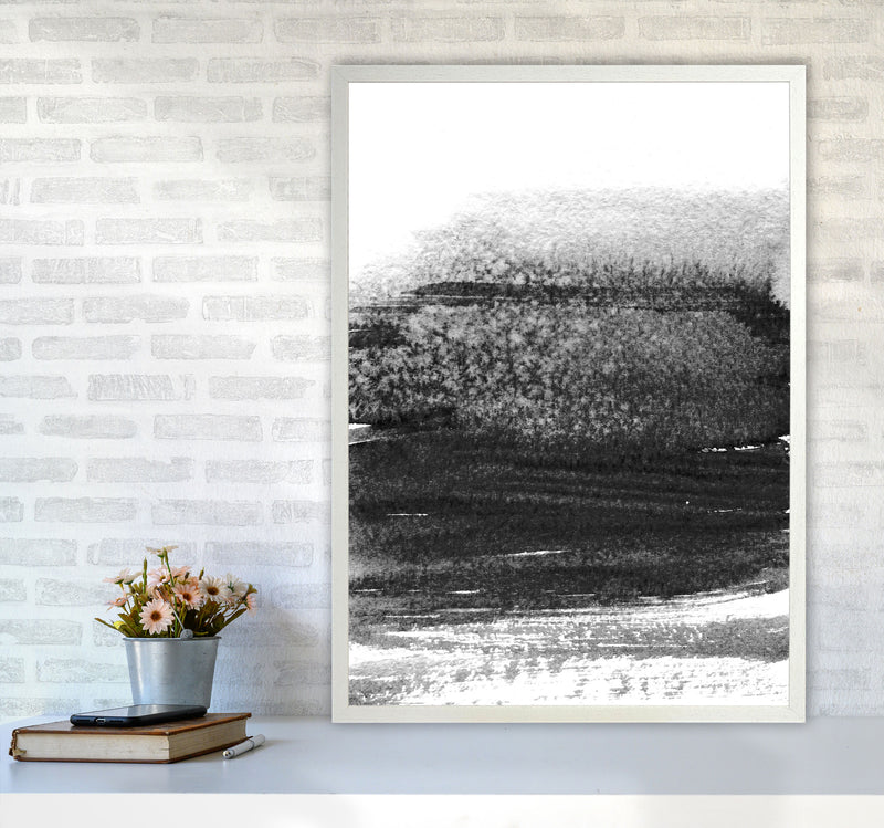 Majestic Monochrome Watercolour 01 Art Print by Pixy Paper A1 Oak Frame