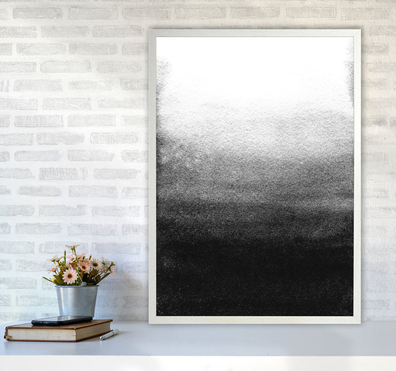 Majestic Monochrome Watercolour 07 Art Print by Pixy Paper A1 Oak Frame