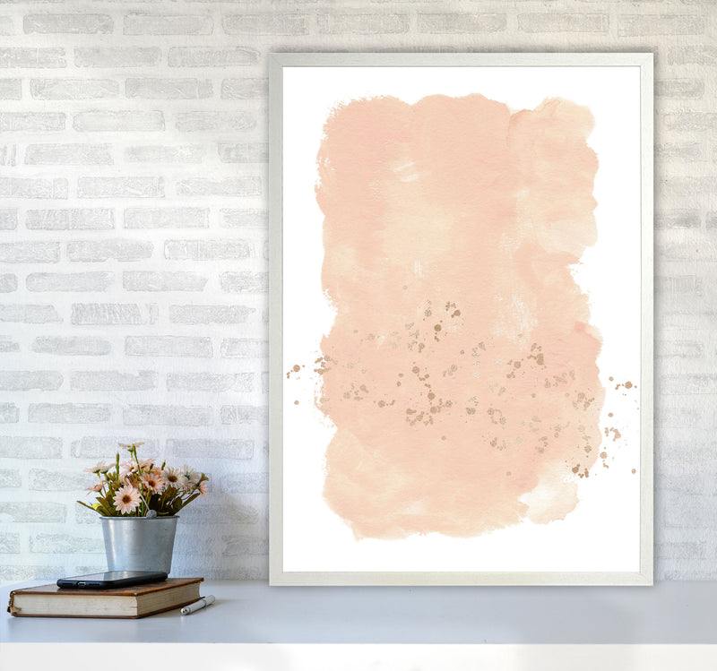 Aztec Blush Watercolour Art Print by Pixy Paper A1 Oak Frame