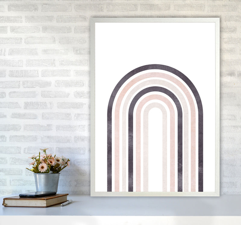 Rainbow pink cotton Art Print by Pixy Paper A1 Oak Frame