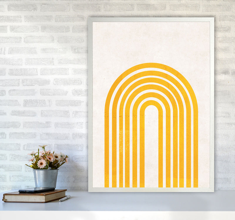 Rainbow mustard Art Print by Pixy Paper A1 Oak Frame