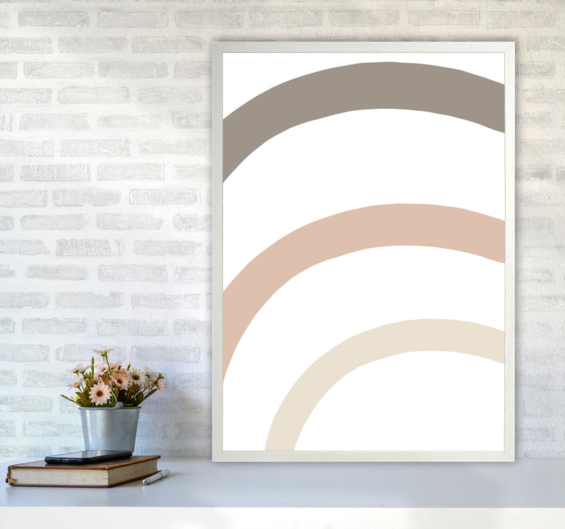 Inspired Rainbow Stripes Art Print by Pixy Paper A1 Oak Frame