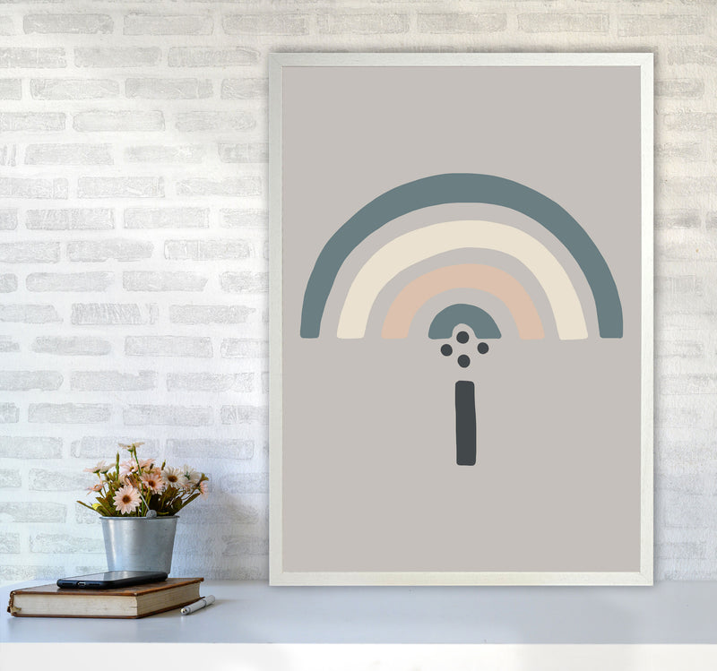 Inspired Natural Rainbow Stone Art Print by Pixy Paper A1 Oak Frame