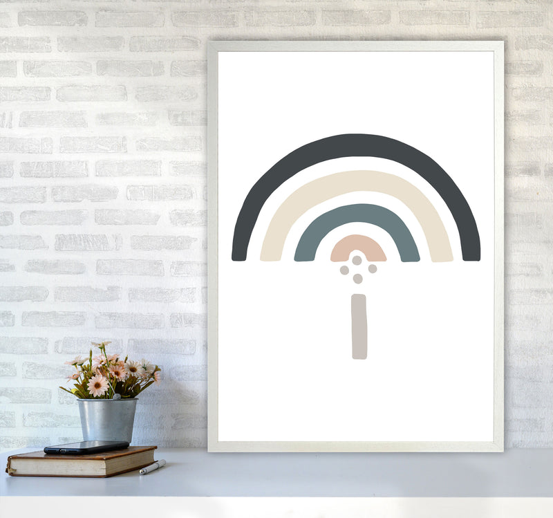 Inspired Natural Rainbow White Art Print by Pixy Paper A1 Oak Frame
