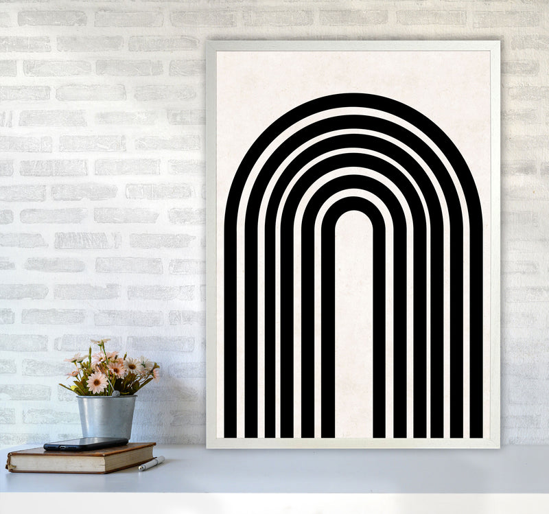 Black rainbow Art Print by Pixy Paper A1 Oak Frame