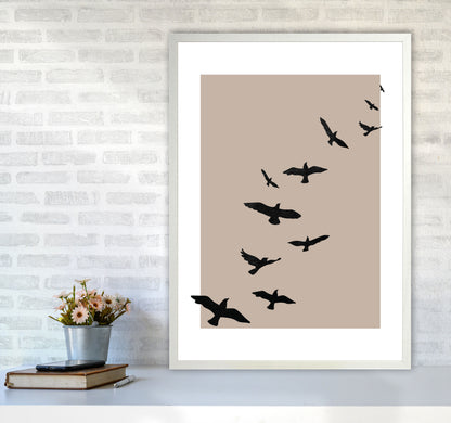 Autumn Skye abstract Art Print by Pixy Paper A1 Oak Frame