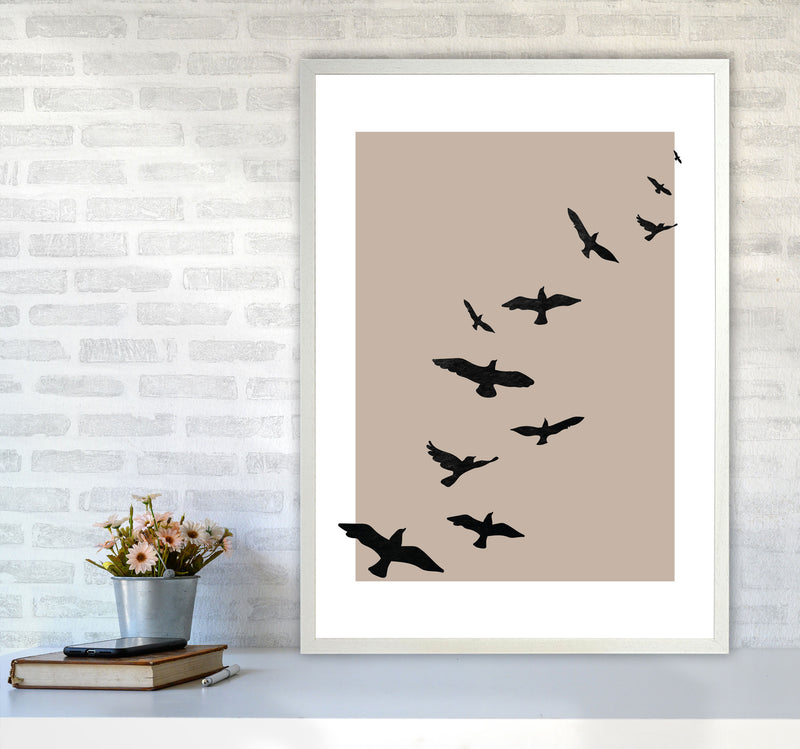 Autumn Skye abstract Art Print by Pixy Paper A1 Oak Frame