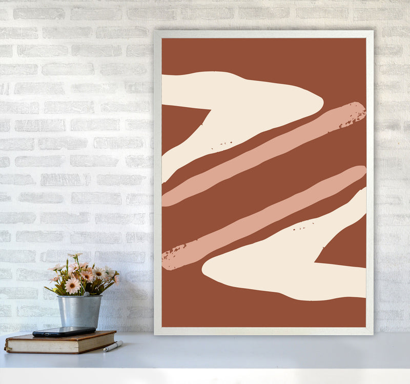 Autumn Hazel abstract Art Print by Pixy Paper A1 Oak Frame