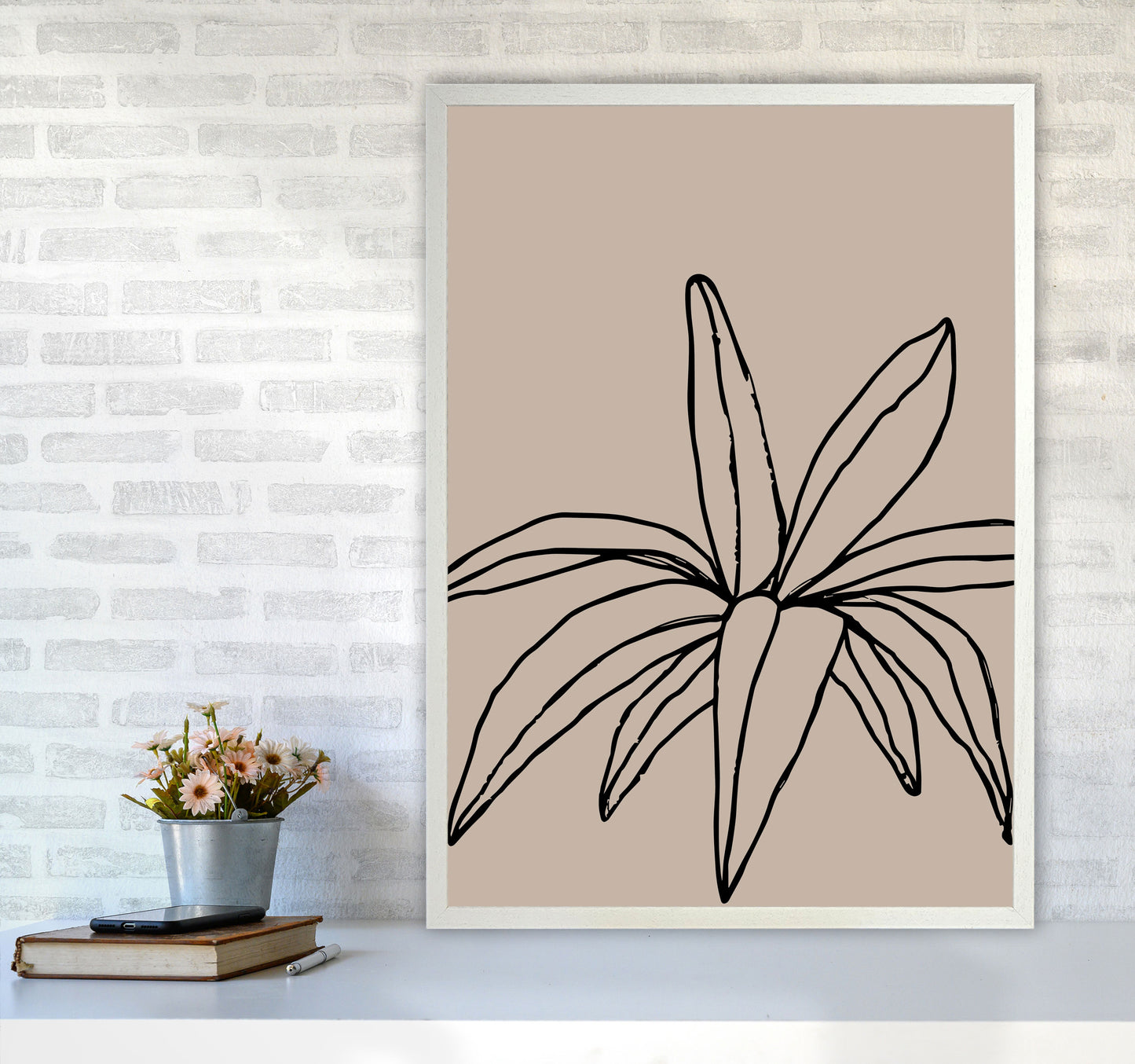 Autumn Leaf abstract Art Print by Pixy Paper A1 Oak Frame