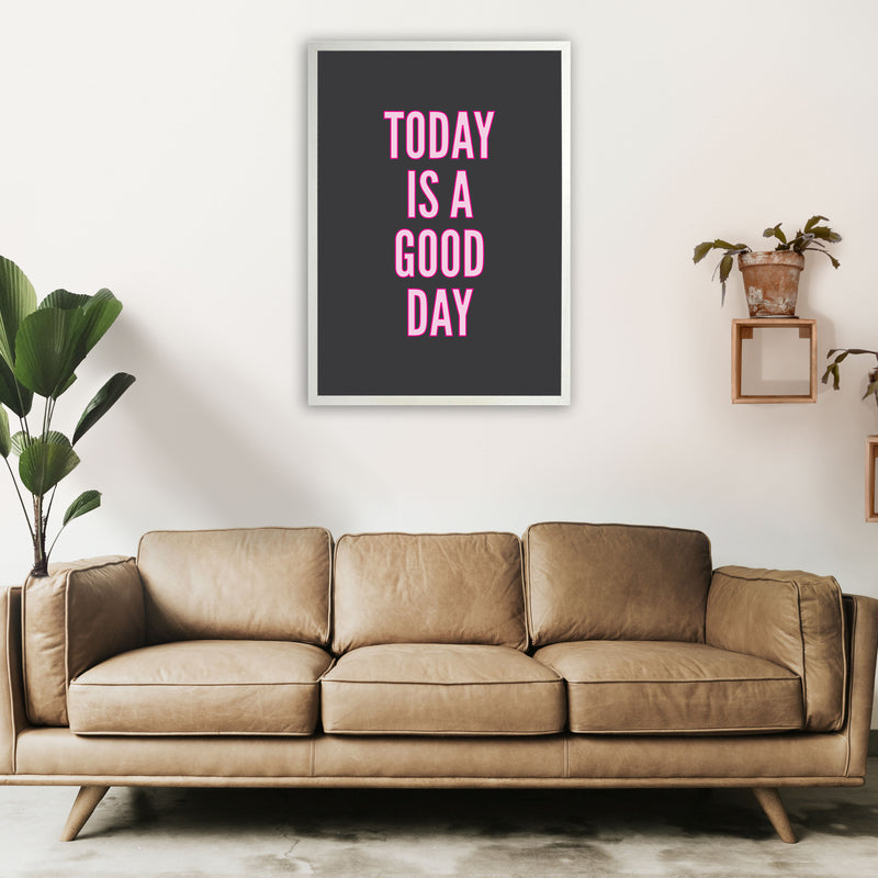 Today Is A Good Day Neon Art Print by Pixy Paper A1 Oak Frame
