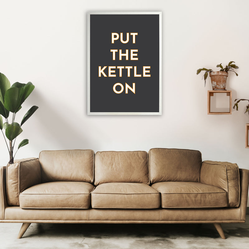 Put The Kettle On Art Print by Pixy Paper A1 Oak Frame