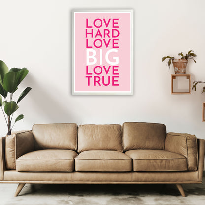 Love Hard Art Print by Pixy Paper A1 Oak Frame