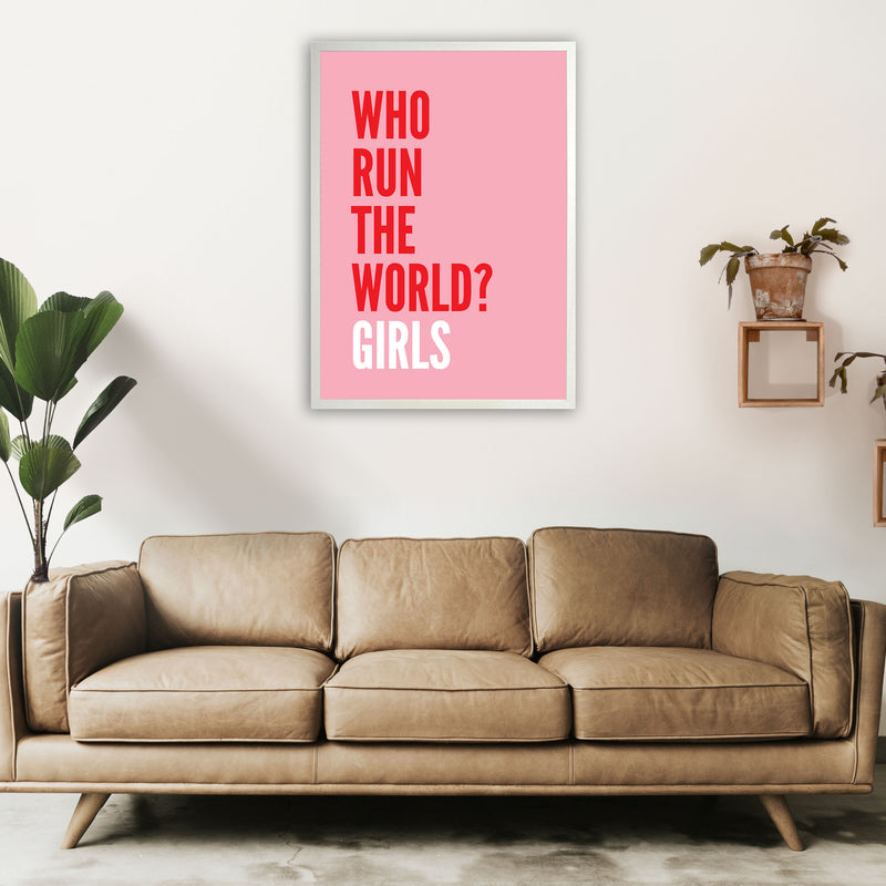 Who Run The World? Girls Art Print by Pixy Paper A1 Oak Frame