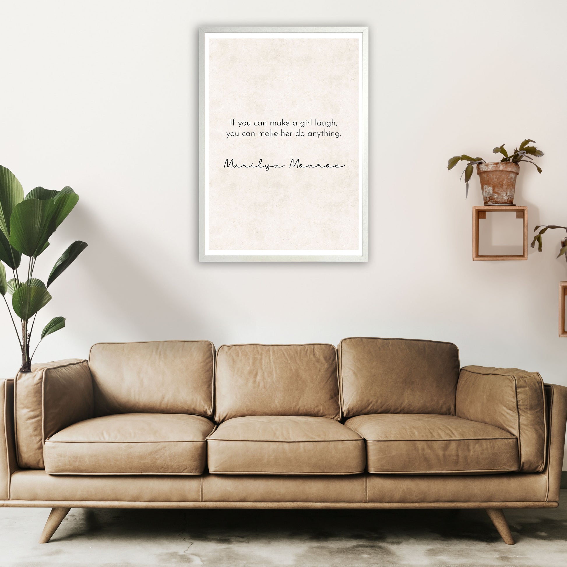 Make a Girl Laugh - Marilyn Monroe Art Print by Pixy Paper A1 Oak Frame