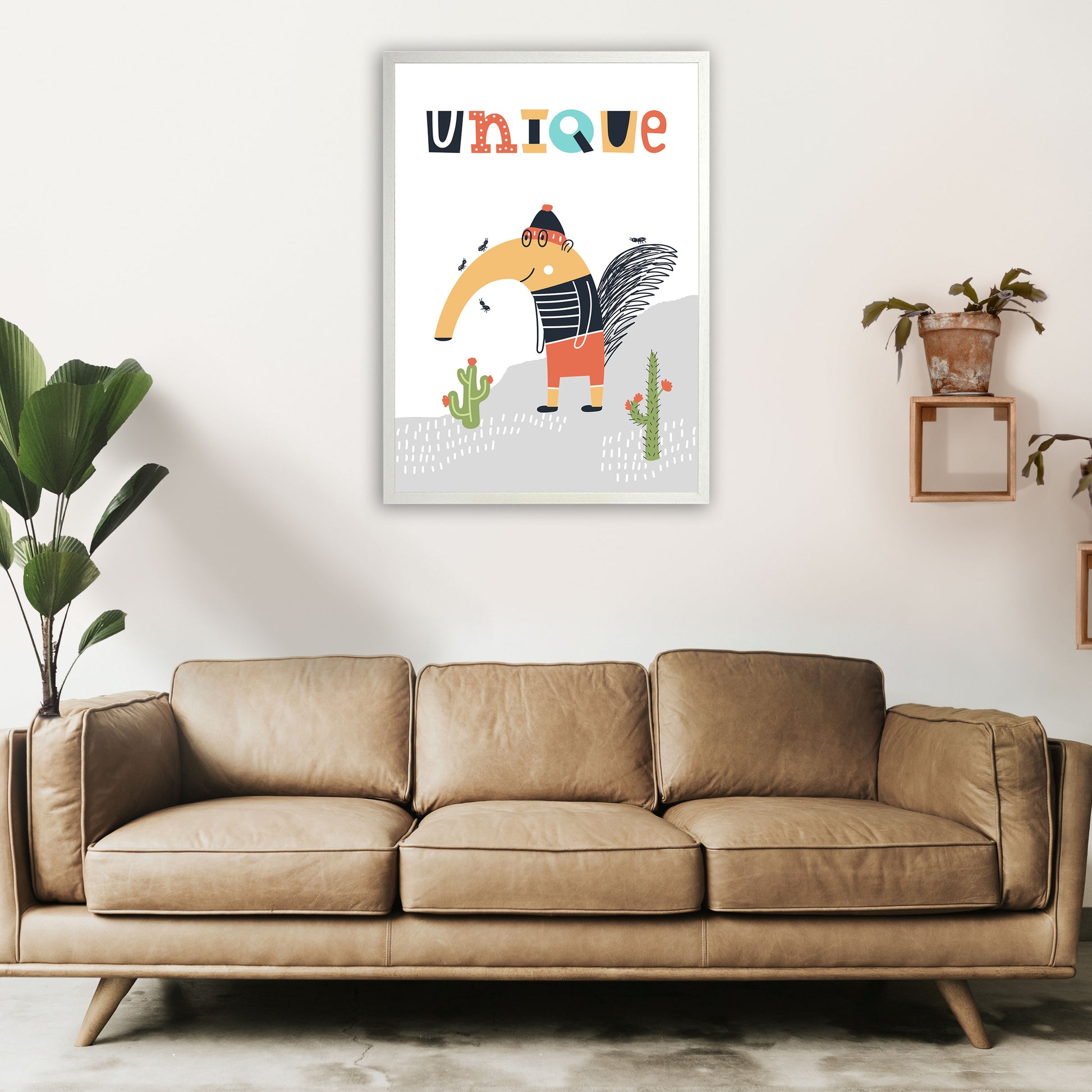 Unique animal Art Print by Pixy Paper A1 Oak Frame