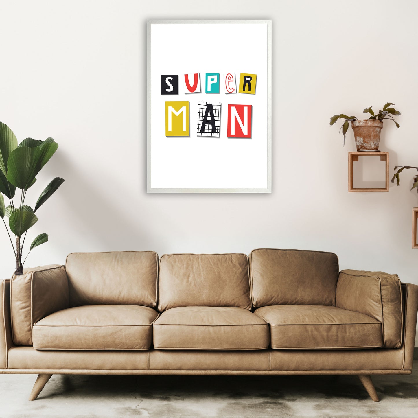 Super man Art Print by Pixy Paper A1 Oak Frame
