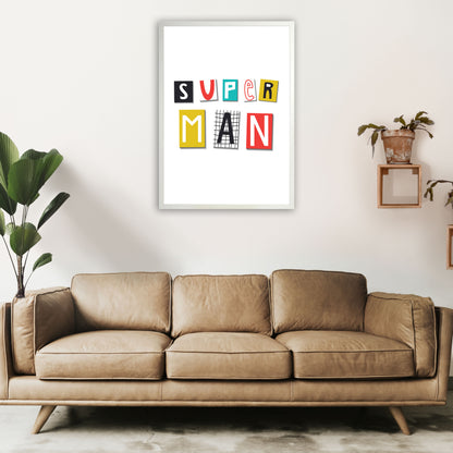 Super man Art Print by Pixy Paper A1 Oak Frame