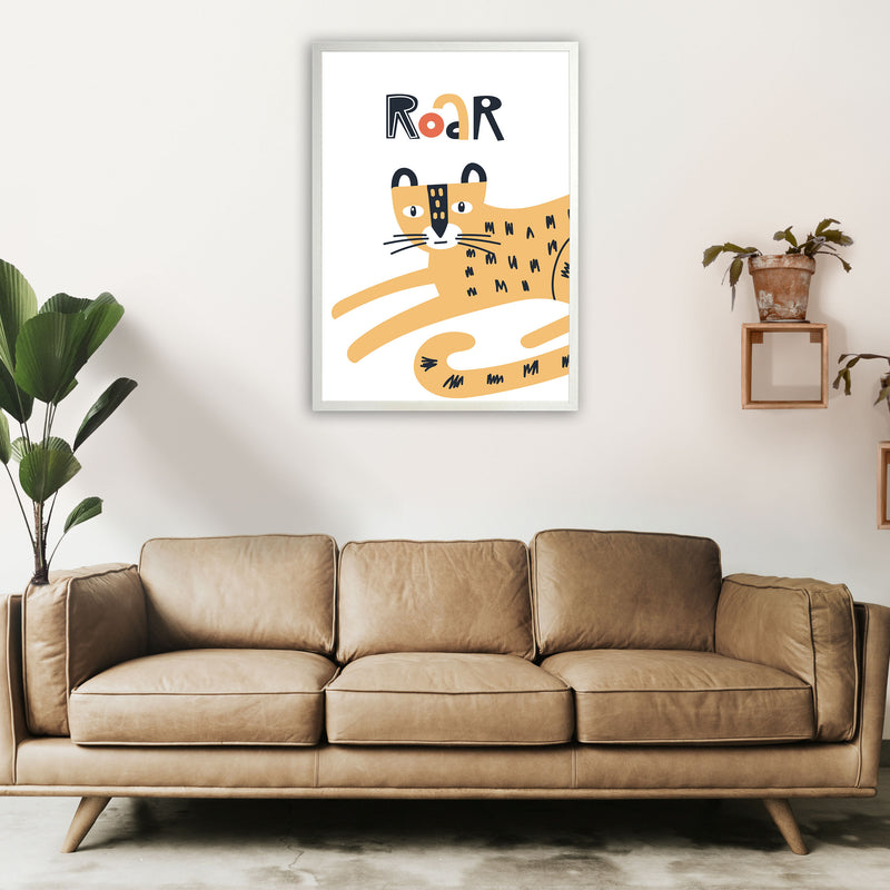 Roar leopard Art Print by Pixy Paper A1 Oak Frame