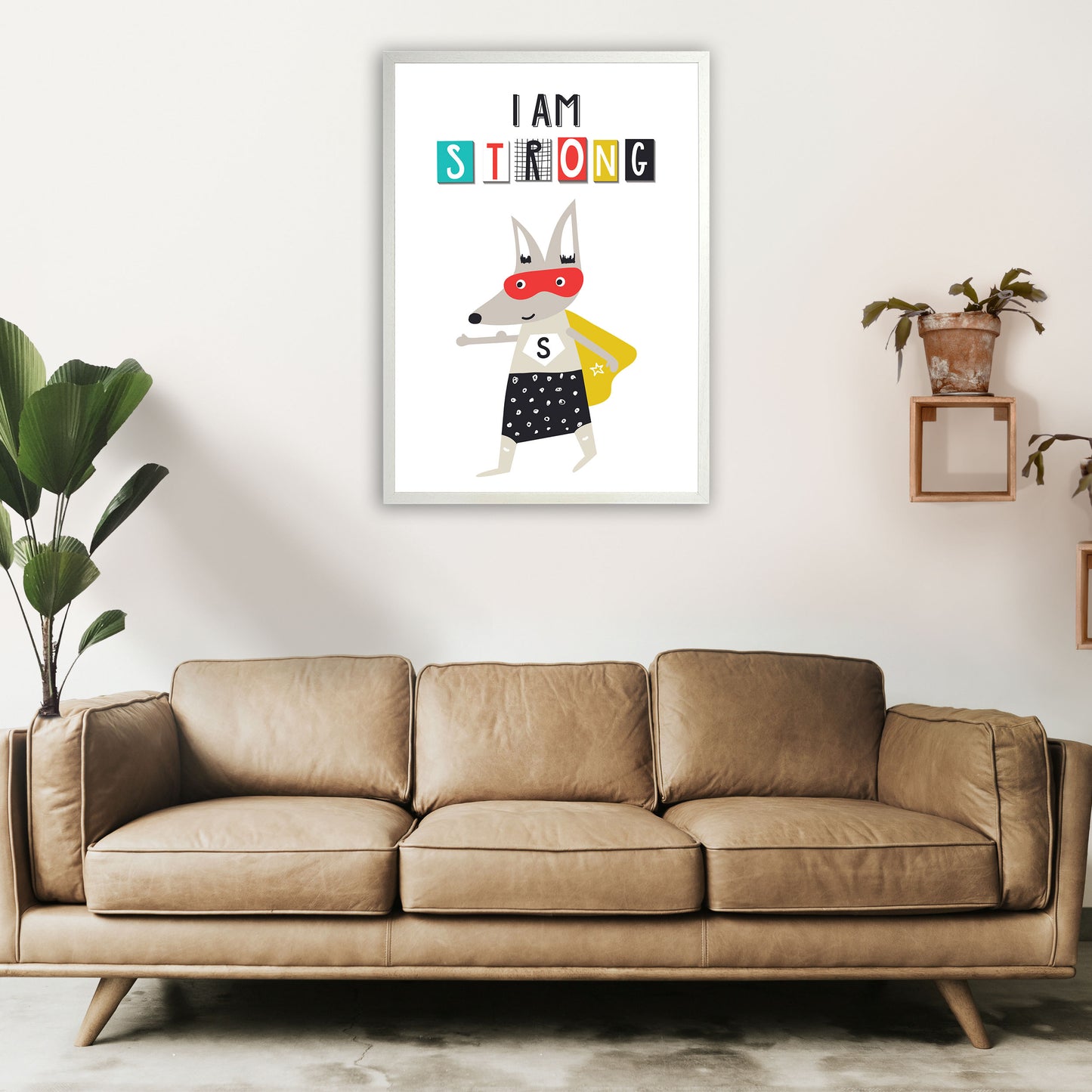 I am strong superhero Art Print by Pixy Paper A1 Oak Frame