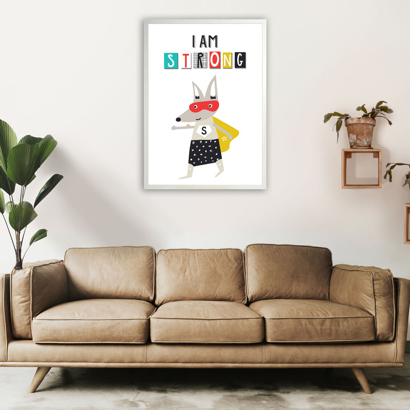 I am strong superhero Art Print by Pixy Paper A1 Oak Frame