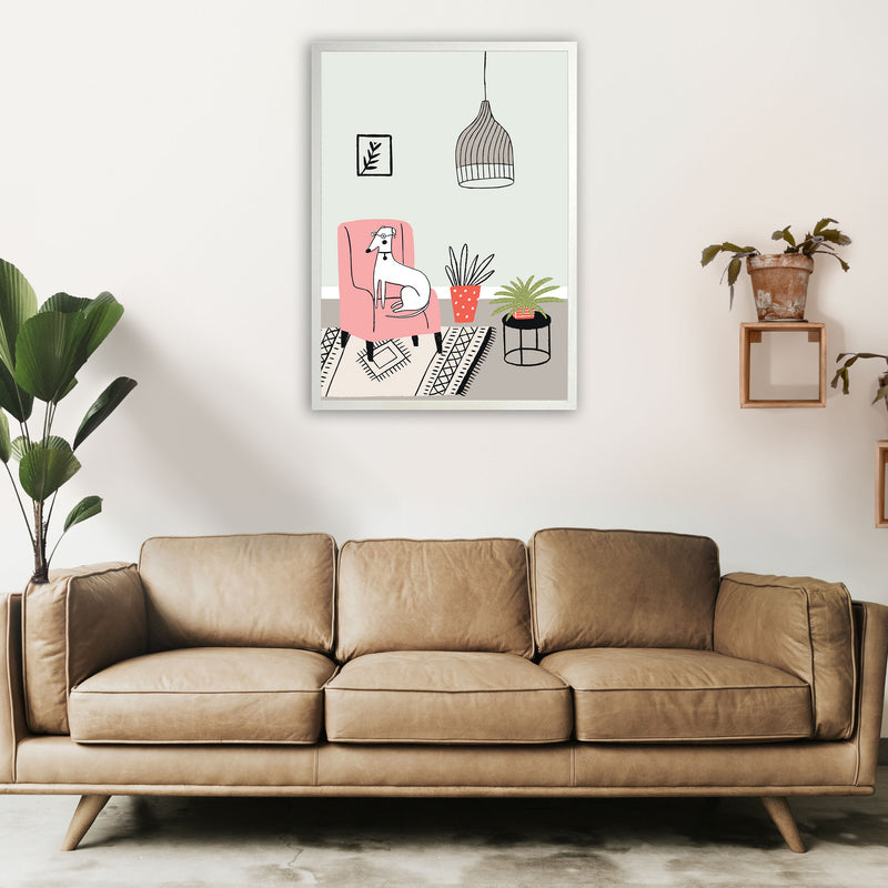 Posh Dog Art Print by Pixy Paper A1 Oak Frame