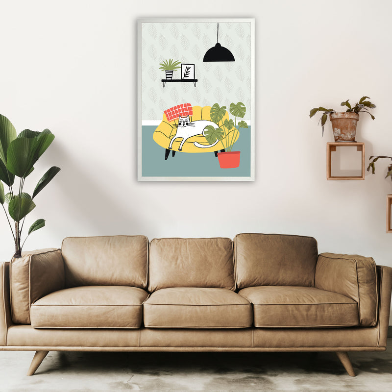 It's A Cat Life Art Print by Pixy Paper A1 Oak Frame