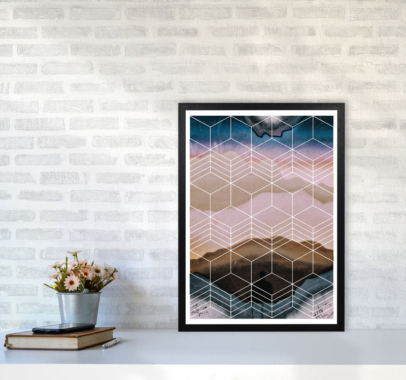 Geometric Abstract Modern Print A2 White Frame