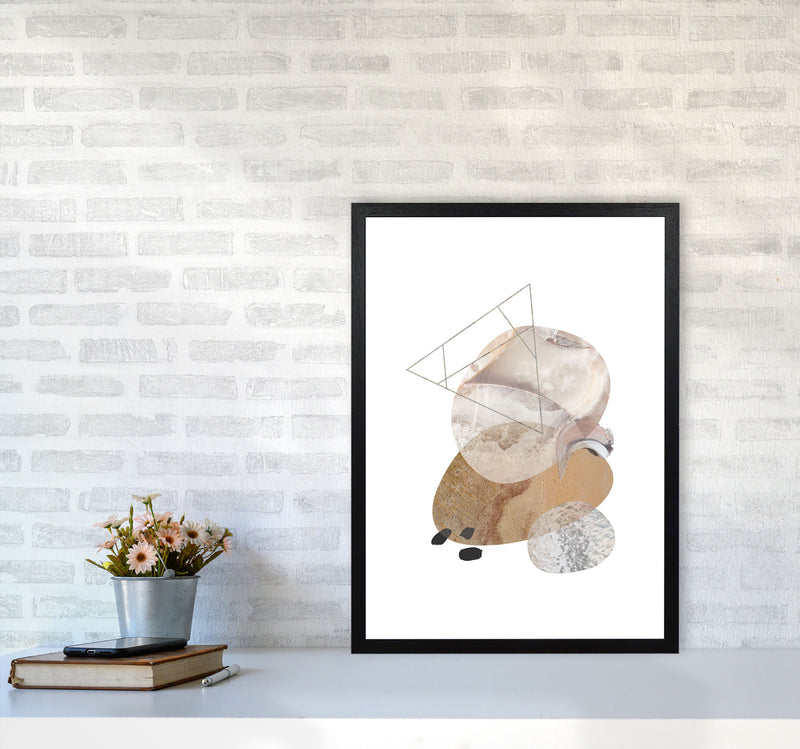 Abstract Geometric Pebble Modern Print A2 White Frame