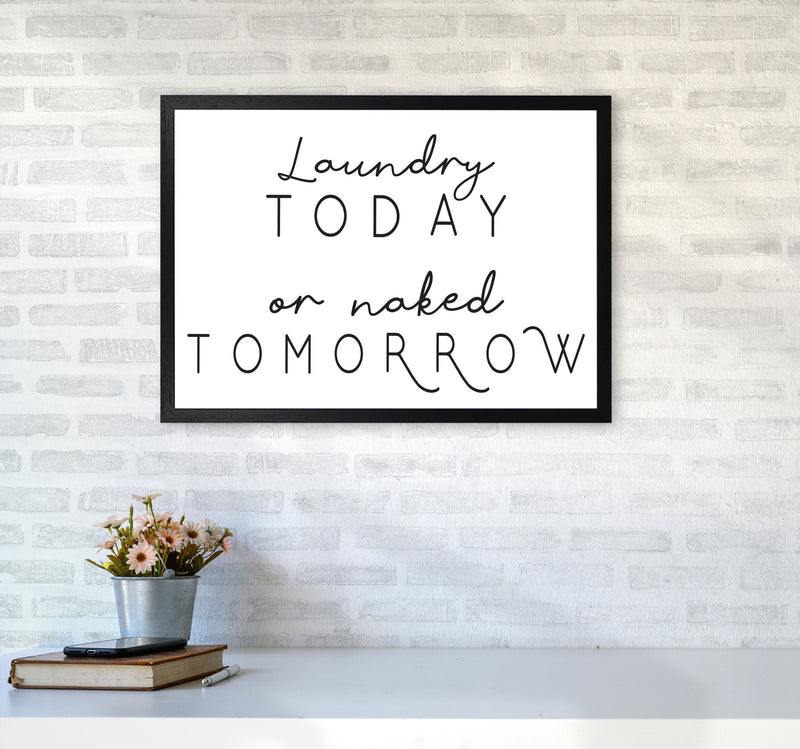 Laundry Today Landscape, Bathroom Modern Print, Framed Bathroom Wall Art A2 White Frame