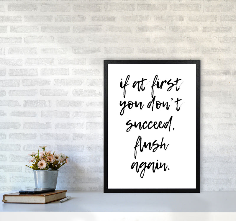 Flush Again, Bathroom Modern Print, Framed Bathroom Wall Art A2 White Frame