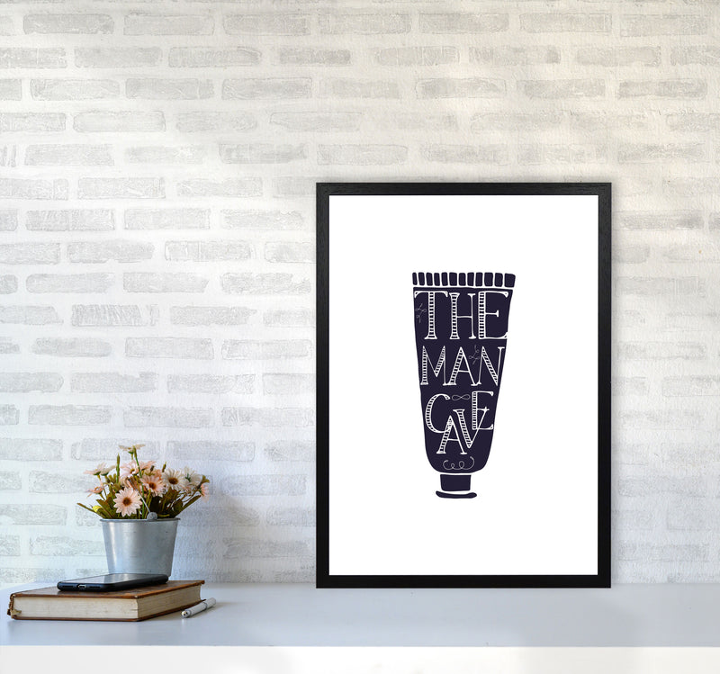 The Man Cave 1 Modern Print, Framed Bathroom Wall Art A2 White Frame