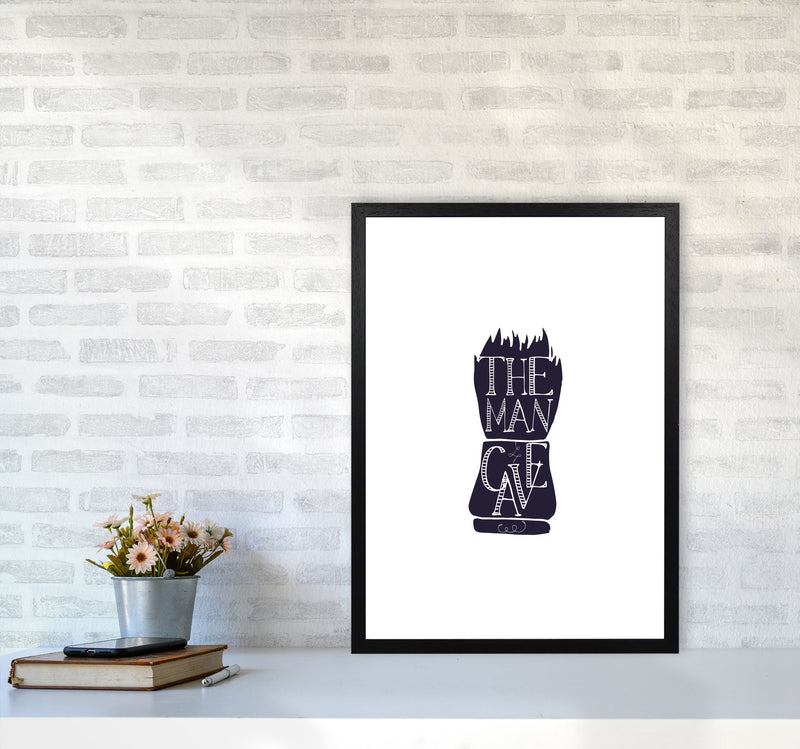 The Man Cave 2 Modern Print, Framed Bathroom Wall Art A2 White Frame