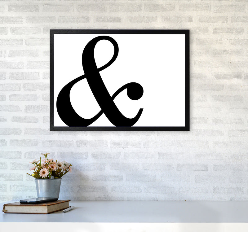 Ampersand Landscape Framed Typography Wall Art Print A2 White Frame